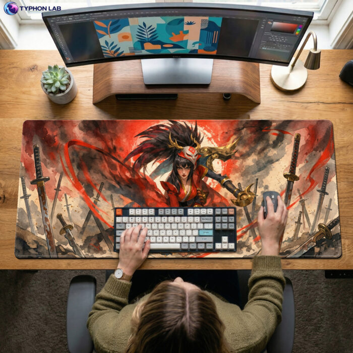 Alternative view of Akali Crimson Tempest Gaming Mouse Pad