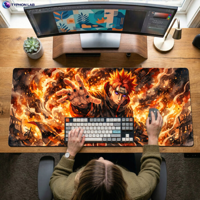 Alternative view of Pain Flames of Judgment Gaming Mouse Pad
