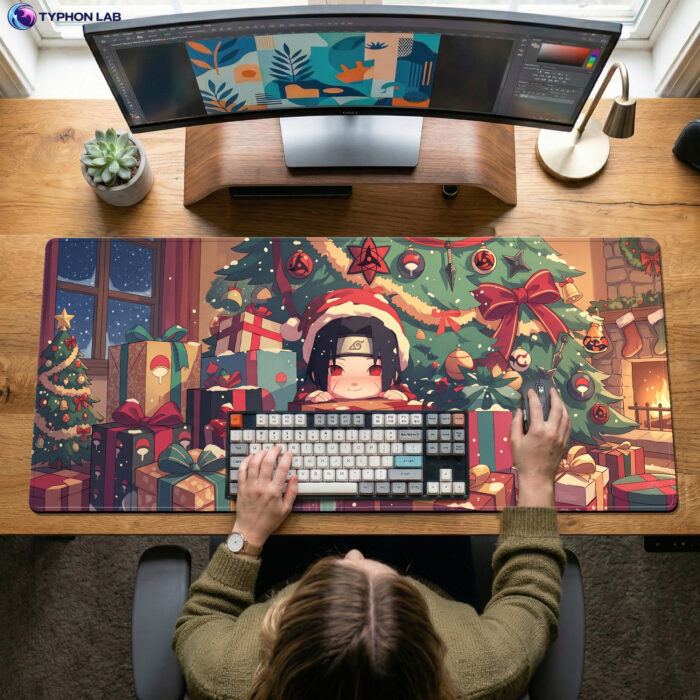 Alternative view of Itachi Holiday Sharingan Christmas Desk Mat