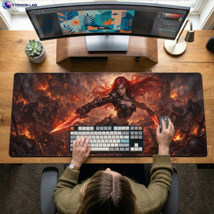 Alternative view of Katarina Infernal Edge Gaming Desk Mat